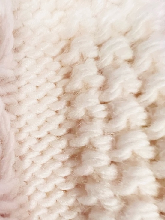 The North Face Mega Fur Pom Beanie White Dune Womens OS Cream Cable Knit main image 4